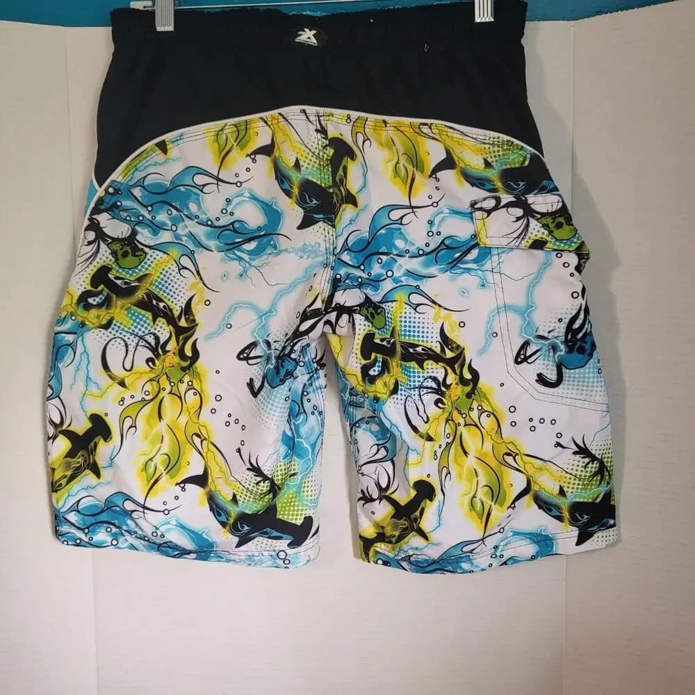Blue and‎ yellow board shorts